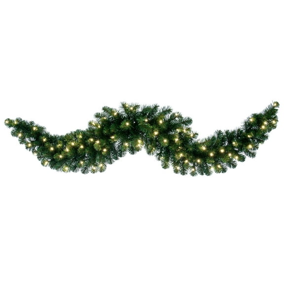 Vickerman 72" Oregon Fir Artificial Christmas Swag, Warm White Single Mold LED Wide Angle Lights