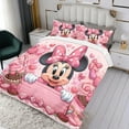 thumbnail image 3 of Minnie Mouse Conjunto de sábanas temático, trío de piezas, cómodo y amigable con la piel, diseño único, regalo de decoración para el hogar para familiares, amigos y fans,173cm *218cm, 3 of 6