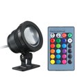 thumbnail image 1 of AC/DC 12V 10W RGB LED Underwater Light Submersible Lamp with Remote Control 16 Colors Changing Flash/ Strobe/ Fade/ Smooth 4 Lighting Effects IP65 Water-resistant(most 1m) Design for Pool Aquarium Pon, 1 of 7