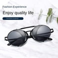 thumbnail image 4 of Gafas de sol polarizadas vintage redondas estilo steampunk gafas retro protección UV marco Matel, 4 of 5