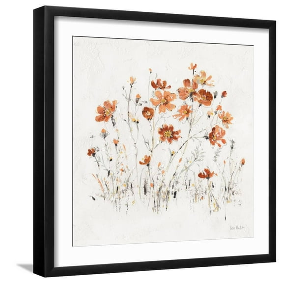 Art.com Wildflowers II Orange Art Print by Lisa Audit, Black Frame Wall Art, 21" x 21"