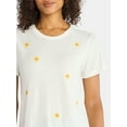 thumbnail image 3 of Positivitees Women's Sunflower Toss Graphic Seasonal Fall Tee, Sizes S-XXXL, 3 of 4