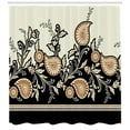 thumbnail image 3 of Ambesonne Brown Paisley Shower Curtain, Floral Traditional, 69"Wx75"L, Eggshell Charcoal Grey, 3 of 3