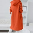 thumbnail image 6 of Over Sized Hoodie Women, Yigetop Women's Long Zip Up Oversized Hoodie Casual Loose Long Sleeve Sweatshirt Open Front Cardigan Jacket with Pockets Hoodie Dress for Women with Pockets orange XL, 6 of 9