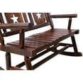thumbnail image 5 of Outdoor Wood Rocking Bench: Rustic Brown Double Rocker for 2 with Ample Curved Seat, 5 of 12