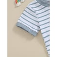 thumbnail image 5 of Baby 2 Piece Outfits Summer Striped Short Sleeve Romper and Elastic Shorts Set for Toddler Newborn Girl Boy, 5 of 13