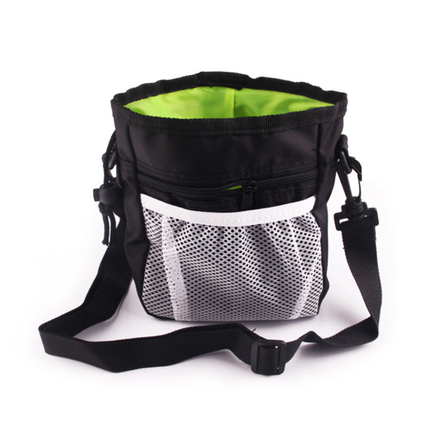 Bolsa de golosinas para perros, bolsa de entrenamiento para perros, riñonera portátil para mascotas con cinturón ajustable desmontable y correa para el hombro (negro) Rojo Verde