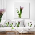 thumbnail image 4 of Designart Green Purple Watercolor Flower Sketch - Floral Throw Pillow - 16x16, 4 of 5