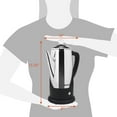 thumbnail image 2 of EC812 Electric 12-Cup Coffee Percolator with Keep Warm, Clear Brew Progress Knob Cool-Touch Handle Cord-less Serve, Stainless Steel, 2 of 7