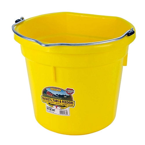 DuraFlex Flat Back Bucket 20 Qt Yellow
