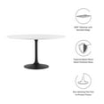 thumbnail image 3 of Modway Lippa Table à Manger Ronde de 54 Pouces en Noir et Blanc, 3 of 7