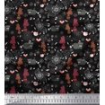 thumbnail image 1 of Soimoi Rayon Fabric Bird,Floral & Racoon Cartoon Fabric Prints by Yard 56 Inch Wide, 1 of 3