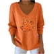 thumbnail image 2 of HongQid Fall Sweatshirts for Women Tops: Maple Leaf Crewneck Sweatshirt Casual Long Sleeve Pullover, 2 of 3