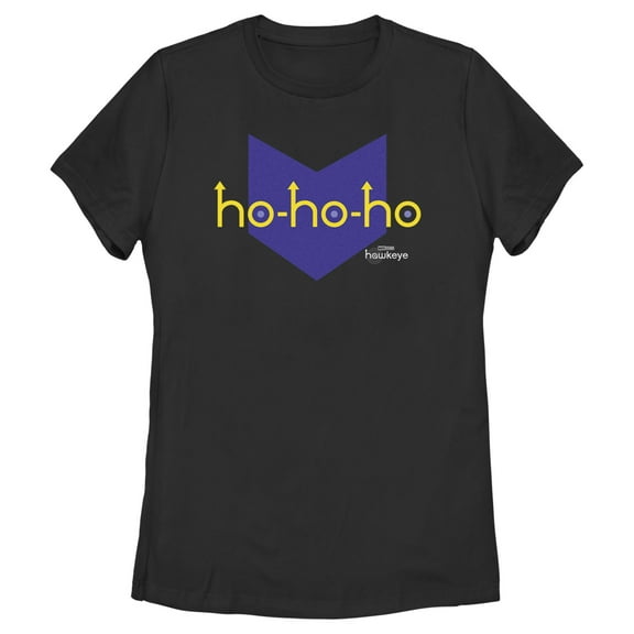 Women's Marvel Hawkeye HoHo-Arrow Icon  Graphic Tee Black Medium