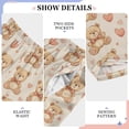 thumbnail image 4 of Wobogo Brown Heart Teddy Bear Long Pajama Pants Bottoms Soft Sleepwear with Pockets, 4 of 9