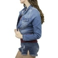 thumbnail image 4 of SKYLINEWEARS Women Plus Size Denim Jacket Long Sleeve Stretch jean Cropped Denim Jacket, 4 of 7