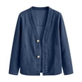 thumbnail image 5 of CAIXIA Denim Jacket For Women Classic Button Front Breathable Stretch Relaxed Fit Lightweight Long Sleeve Cardigan Coat, 5 of 5