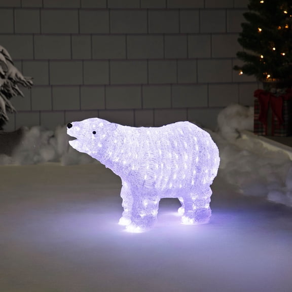 Northlight LED Lighted Polar Bear Commercial Grade Acrylic Outdoor Christmas Decoration - 27.5"