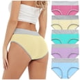 thumbnail image 5 of YOTMKGDO Cotton Underwear for Women, High Waisted, Bladder Control Underwear, Ladies Patchwork Underpants, Womens Panties, 5PC, 3X-Large, 5 of 9
