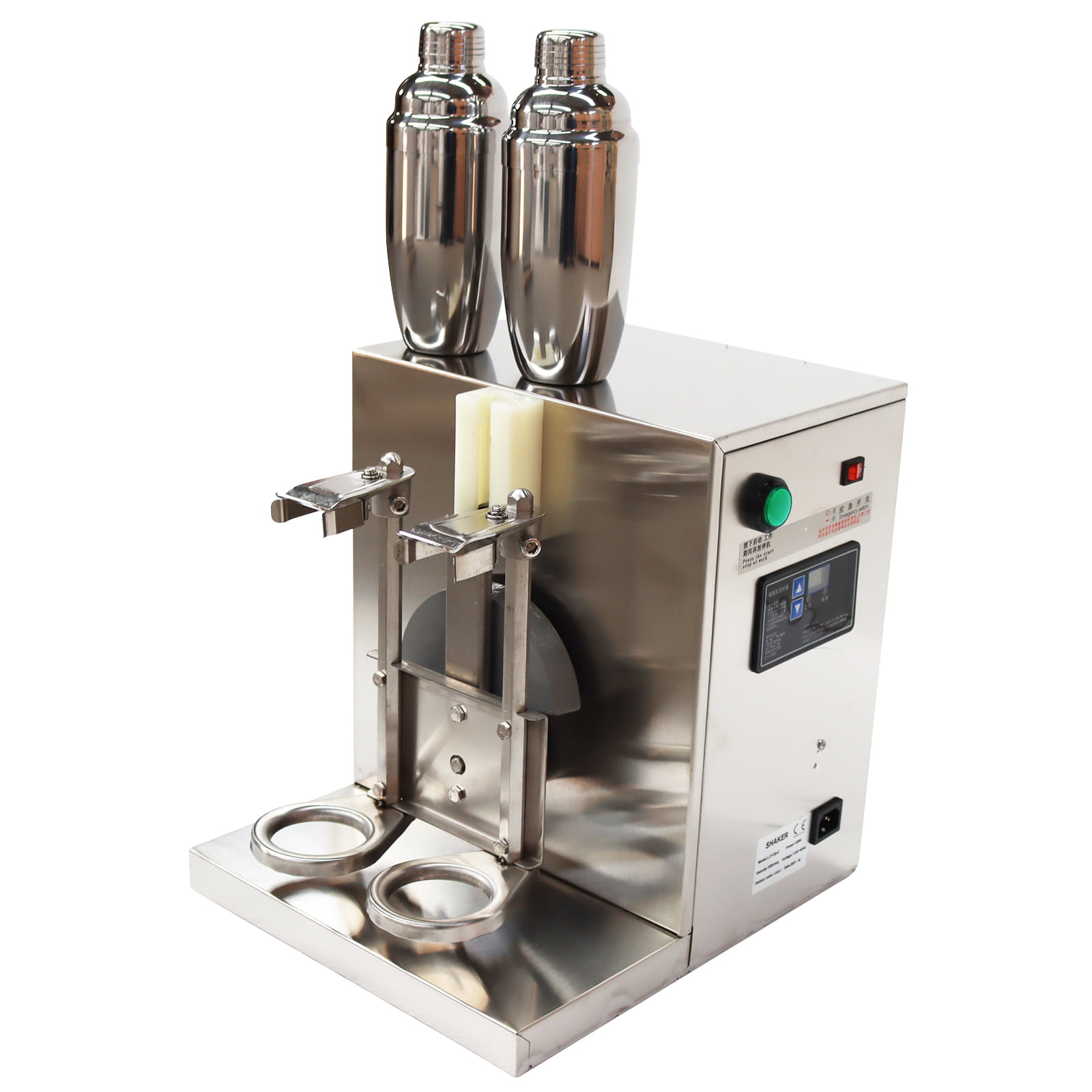Techtongda Milk Tea Shaker Electric Shaking Machine Mixer with Double-Cup  Auto for Milkshake Coffee Bar Stainless Steel 