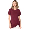 thumbnail image 3 of Made by Johnny Women's Casual Shirts Twist Knot Tunics Tops M WINE, 3 of 6