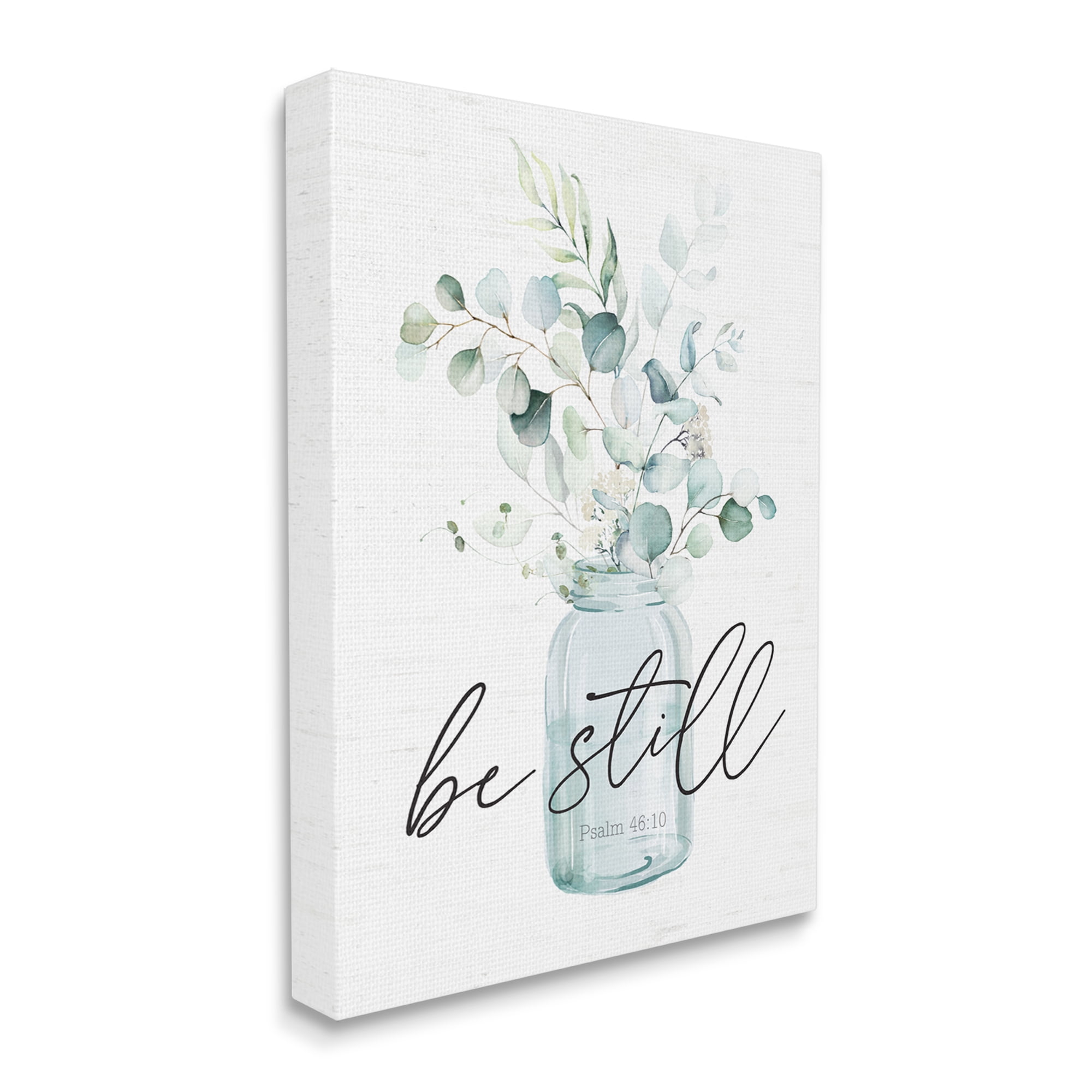 Stupell Industries Be Still Spiritual Botanical Plants Farmhouse Bouquet Graphic Art Gallery Wrapped Canvas Print Wall Art, Design by Lettered and Lined