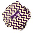 thumbnail image 2 of Letter F Chevron Purple and Gold Foam Coaster Set of 4, 2 of 3