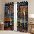 thumbnail image 2 of Homewish Vintage Paddle Black Out Curtains for Kids Children Teens,Lake House Curtains Pack of 2 (42x63 Each),Blue Brown Bedroom Curtains,Ultra Soft Home Decor, 2 of 6