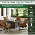 thumbnail image 2 of Hanover Summer Nights 5-Piece Deep Seating Set with 4 Cushioned Rockers in Tan and 38-in. 30,000 BTU Slat-Top Gas Fire Pit Table, 2 of 11