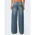 thumbnail image 3 of Women'S Wide Leg Boyfriend Denim Pants - Low Rise Baggy Casual Loose Jeans - Y2K E-Girl Style Dark Blue M, 3 of 7