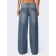 thumbnail image 5 of Pantalones Vaqueros Boyfriend de Pierna para Mujer - Vaqueros Holgados de Tiro Bajo - Estilo e-Girl Y2K Azul Oscuro M, 5 of 9