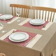 thumbnail image 3 of Red Christmas Patchwork Pattern Summer Placemats Table Placemats Set Of 4-Linen Kitchen Washable Placemats Table Mats 11.8"x17.7" Non-Slip Heat Resistant, 3 of 6