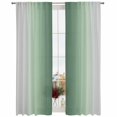 thumbnail image 2 of Sheer Curtains 96 Inches Long, Sage Green Grey Ombre Light Filtering Window Curtains for Living Room, Farmhouse Gradient Minimalist Rod Pocket Voile Sheer Curtain Drapes, 52"W x 96"L, 2 Panels, 2 of 8