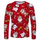 thumbnail image 1 of Blusa informal de manga larga con cuello redondo y estampado navideño para hombre Pompotops oipoqjl2422, 1 of 6