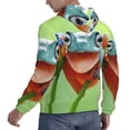 thumbnail image 6 of Pofeuu Flying Frog On Branch Print Mens Casual Hooded Collar Drawstring Hoodies Pullover Sweatshirts Casual Long Sleeve Shirts-X-Large, 6 of 7