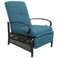 thumbnail image 3 of Kozyard Adjustable Outdoor Patio Reclining Lounge Chair - Comfortable Cushioned Recliner Chair with Strong Extendable Metal Frame for Sunbathing, Reading, Relaxation ( Aqua Blue ), 3 of 7