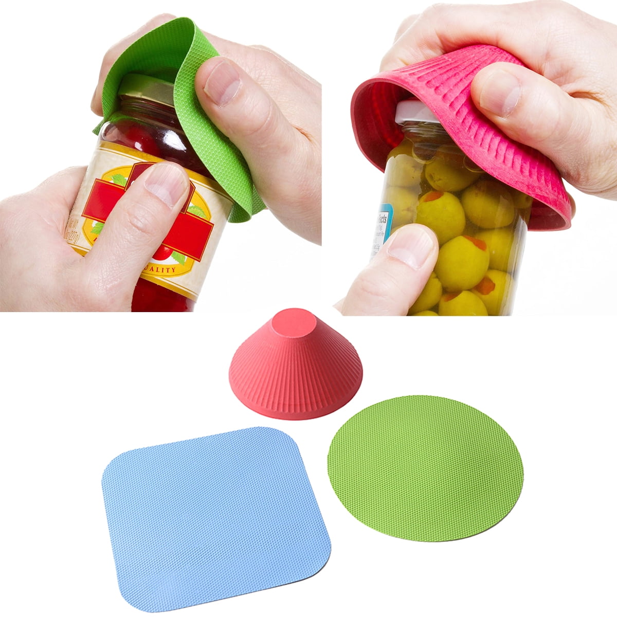 Walbest 3Pcs AntiSkid Jar Gripper, Multi Purpose Reusable Rubber