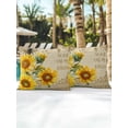 thumbnail image 6 of Outdoor Pillows Waterproof, Vintage Yellow Sunflower Bedding Throw Pillows with Insert for Couch Sofa Bed, Watercolor Botanical Retro Floral 16x16 Inch Pillowcases Decorative Patio Pillow Set of 2, 6 of 8