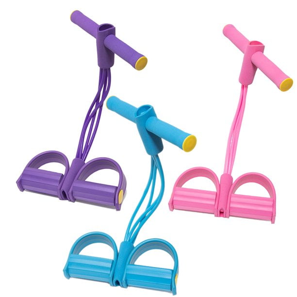 Elastic Bands 4 Tube Pull Rope Fitness Pedal Ankle Puller Abdominal Exerciser 