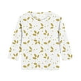 thumbnail image 4 of Ugoldhm Girls T Shirts Round Neck 3/4 Sleeves Casual Kids Tees Summer Fall Shirts Sizes 3-12, 4 of 6