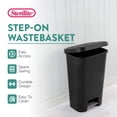 thumbnail image 2 of Sterilite 11.9 Gal Rectangle Step On Trash Kitchen Wastebasket (4 Pack), 2 of 10