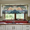 thumbnail image 3 of Yayeee Kitchen Curtains Tier Set of 2 Light Filtering 57"x36" Over Sink Window Panels, Pine Tree Rainbow, 3 of 7