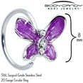 thumbnail image 5 of Body Candy Womens 20G 316L Stainless Steel Nose Ring Chunky Butterfly Purple Mens Nose Hoop Ring Circular Nose Ring 5/16”, 5 of 6