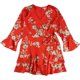 thumbnail image 1 of Bar III Vestido con volantes cruzados de imitación para mujer, rojo, XX-Large, 1 of 2