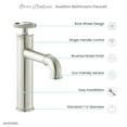 thumbnail image 6 of Avallon Single Hole, Single-Handle Wheel, Bathroom Faucet in Brushed Nickel, 6 of 11