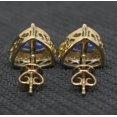 thumbnail image 3 of 2Ct Trillion Lab-Created Diamond Tanzanite Stud Earring 14K Yellow Gold Plated, 3 of 3