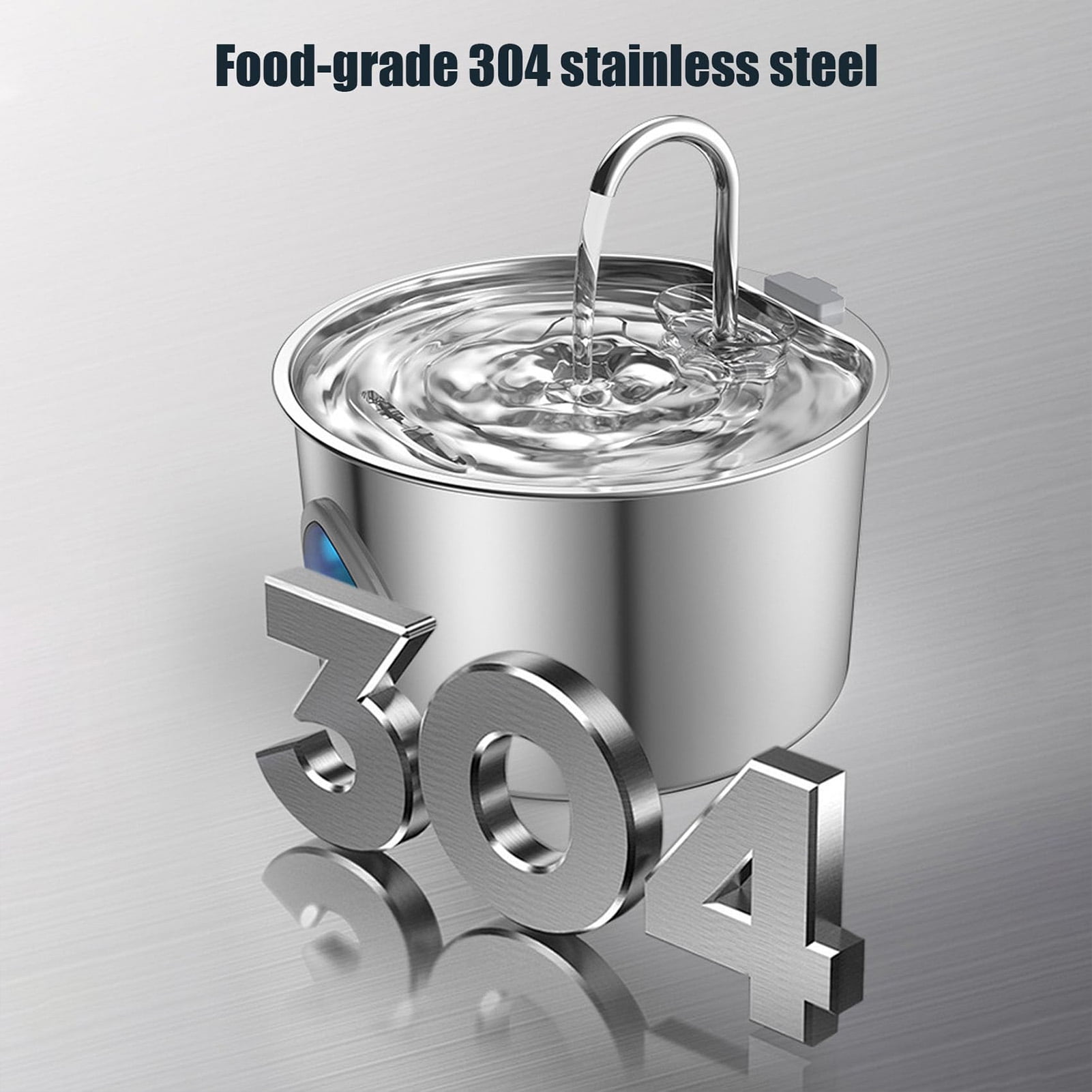3.2L Smart stainless steel cat water dispenser, ultra-quiet pet automatic filtration water dispenser, dog water dispenser, with water level window, with filtration system