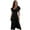 Black, variant on FLMEI Women's V-Neck Dress Ruffle Sleeve Summer Long Dresses for Womens Solid Colour High Waist Sundress