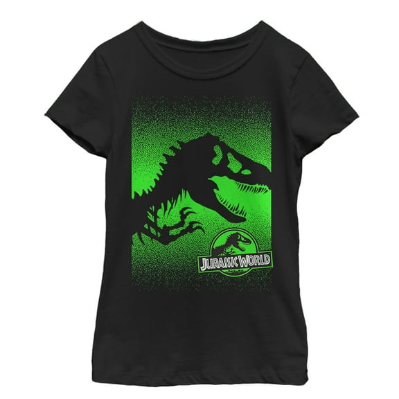 Girl's Jurassic World Skeleton Silhouette Graphic Tee Black X Large