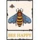thumbnail image 1 of Letrero de metal con texto "Bee Happy", estilo retro vintage, para decoración de pared, para bares, restaurantes, cocinas, cafeterías, pubs y granjas, 8 x 12 pulgadas, 1 of 7